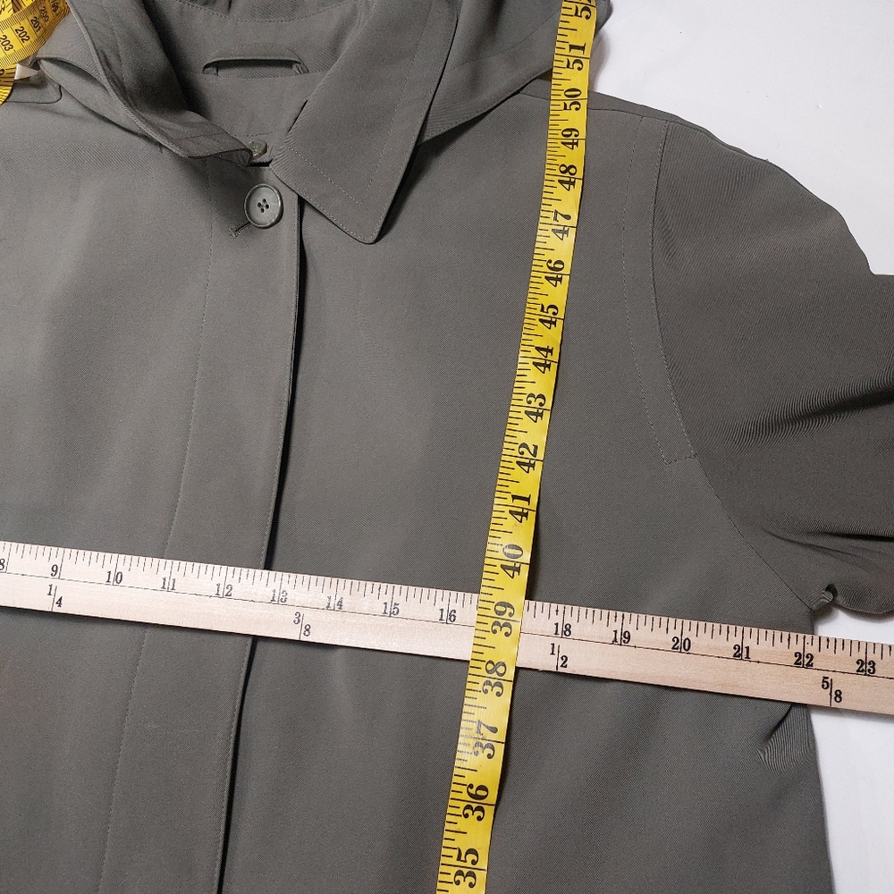 Anne Kline Olive Green Trench Coat Size 8 - Picture 13 of 16
